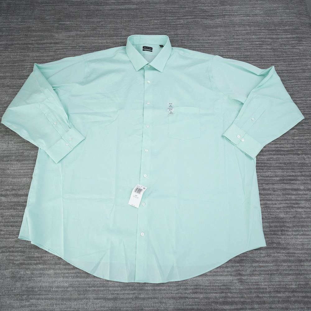 Van Heusen Dress Shirt Men Mint Green Ultra Wrinkle Free Big New 20 34/35 - Picture 2 of 13